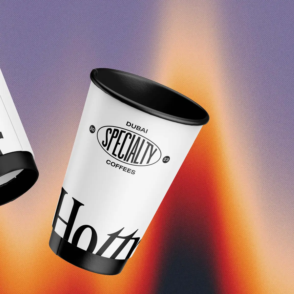 Hottr Dubai Specialty Coffees takeaway cups